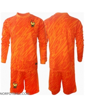 Billige Fotballdrakt Frankrike Keeper Replika Bortedraktsett Barn EM 2024 Langermet (med bukser)